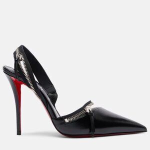 Christian Louboutin SLINGYZIP 100 Slingback Zip Heels Sandals Pumps Shoes